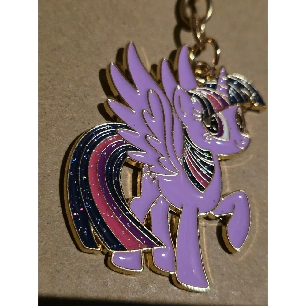 My Little Pony Keychain Charm! Twilight Sparkle! Metal Enamel + Sparkles MLP NEW